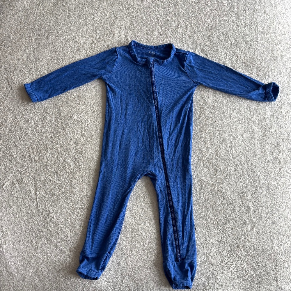 VGUC Kyte BABY Zippered Romper in Indigo (6-12M)